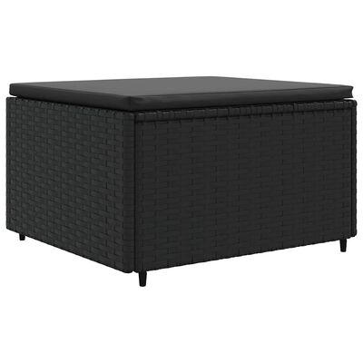 vidaXL 7 Piece Garden Lounge Set with Cushions Black Poly Rattan