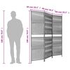 vidaXL Room Divider 3 Panels Grey Poly Rattan