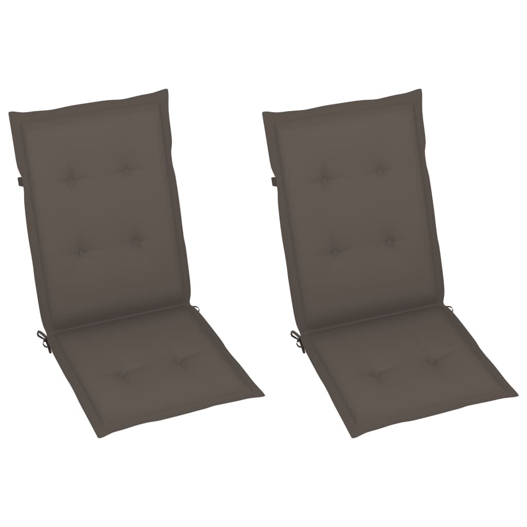 vidaXL Garden Reclining Chairs 2 pcs with Cushions Solid Wood Acacia