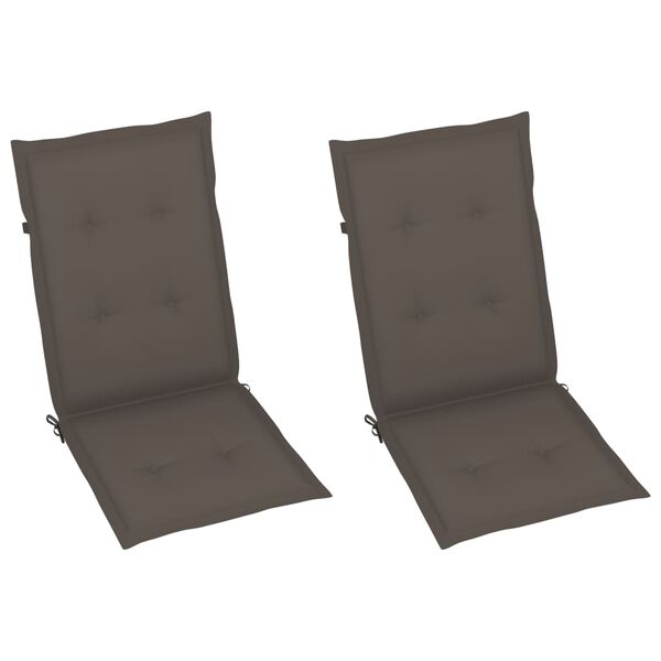vidaXL Garden Reclining Chairs 2 pcs with Cushions Solid Wood Acacia