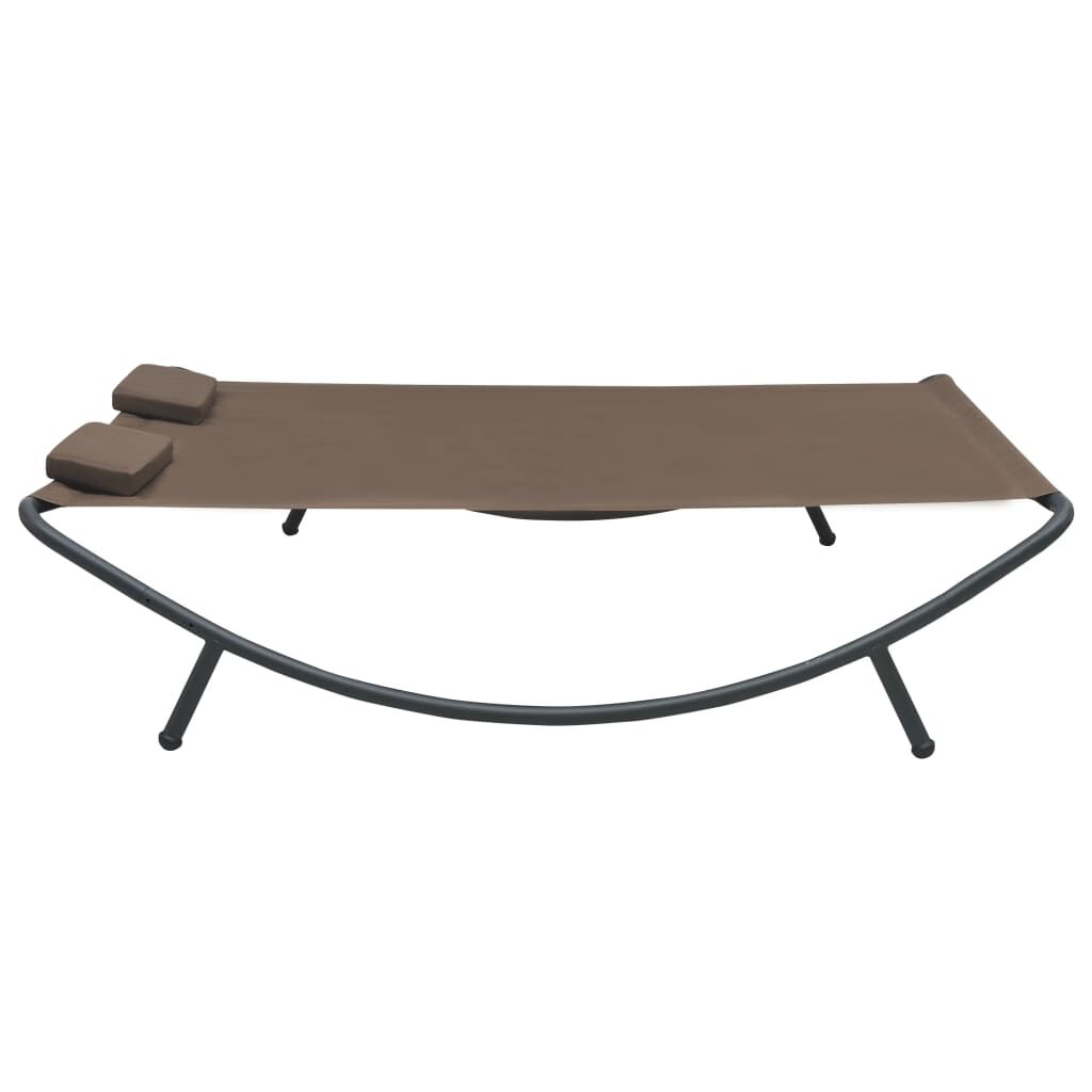 vidaXL Outdoor Lounge Bed Fabric Brown