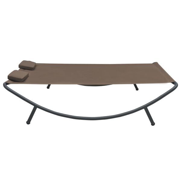 vidaXL Outdoor Lounge Bed Fabric Brown