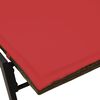vidaXL Sun Lounger with Cushion Brown Poly Rattan