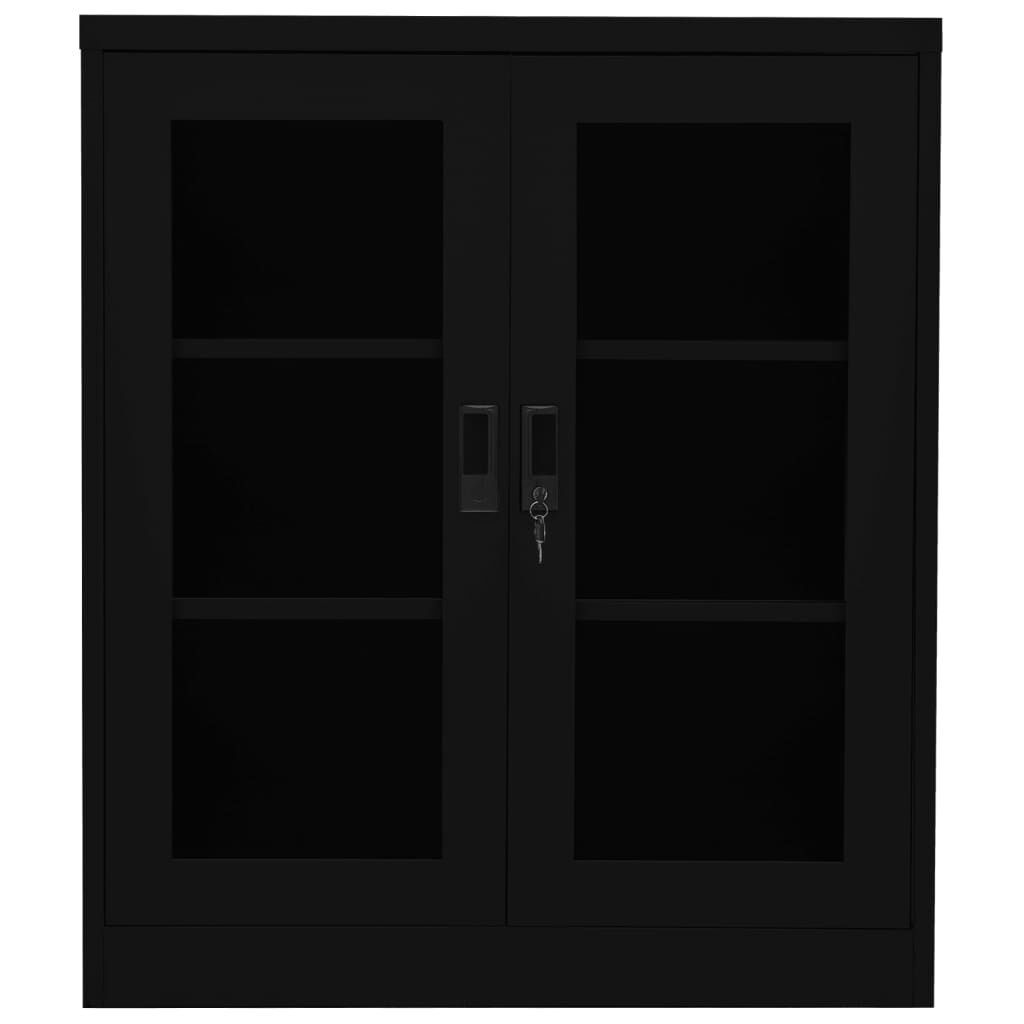 vidaXL Office Cabinet Black 90x40x105 cm Steel