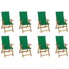 vidaXL Folding Chairs with Cushions 8 pcs Solid Acacia Wood