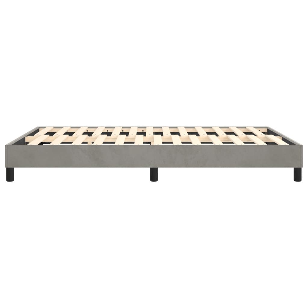 vidaXL Bed Frame without Mattress Light Grey Full Velvet (US Only)