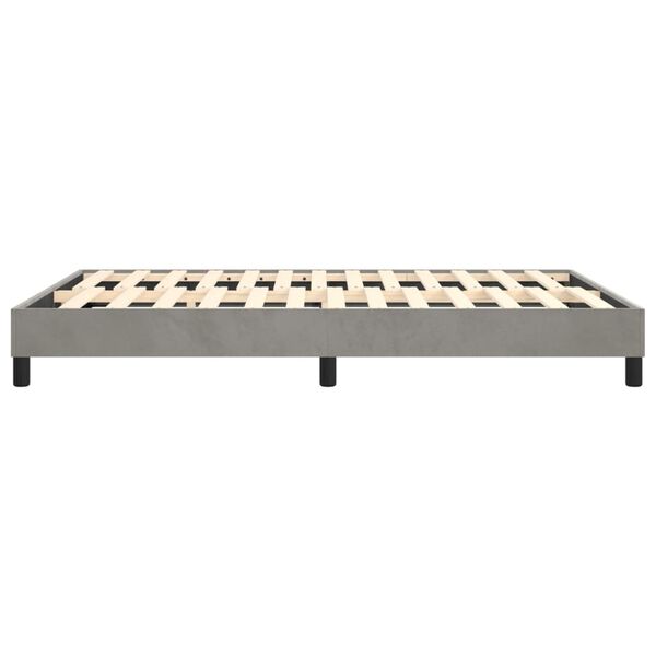 vidaXL Bed Frame without Mattress Light Grey Full Velvet (US Only)