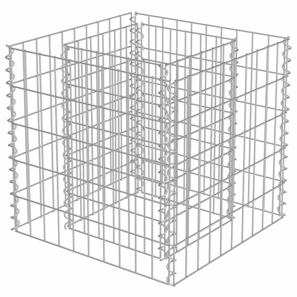 vidaXL Gabion Raised Bed Galvanised Steel 50x50x50 cm