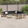 vidaXL 9 Piece Garden Sofa Set with Cushions Solid Wood Pine