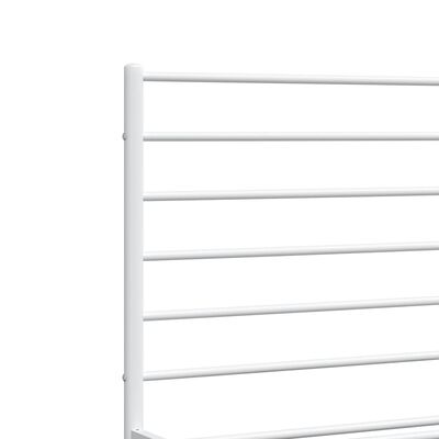 vidaXL Metal Bed Frame without Mattress with Headboard White 150x200cm