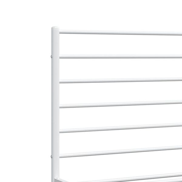 vidaXL Metal Bed Frame without Mattress with Headboard White 150x200cm