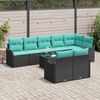 vidaXL Garden Sofa Set 9 pcs Black Poly Rattan