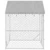 vidaXL Outdoor Dog Kennel with Roof Silver 2x2x2.5 m Galvanised Steel