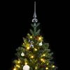 vidaXL Artificial Hinged Christmas Tree 300 LEDs & Ball Set 180 cm