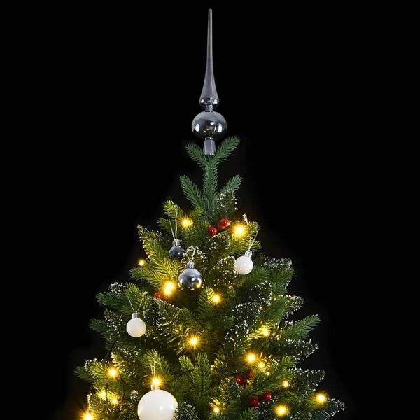 vidaXL Artificial Hinged Christmas Tree 300 LEDs & Ball Set 180 cm