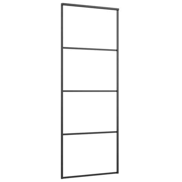 vidaXL Sliding Door Frosted ESG Glass and Aluminium 76x205 cm Black