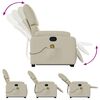 vidaXL Stand up Massage Recliner Chair Cream Faux Leather