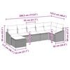 vidaXL Sofa Set with Cushion 7 pcs Grey Poly Rattan