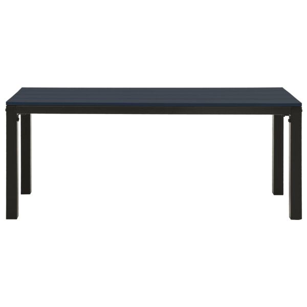 vidaXL 3 Piece Garden Dining Set Steel and WPC Black