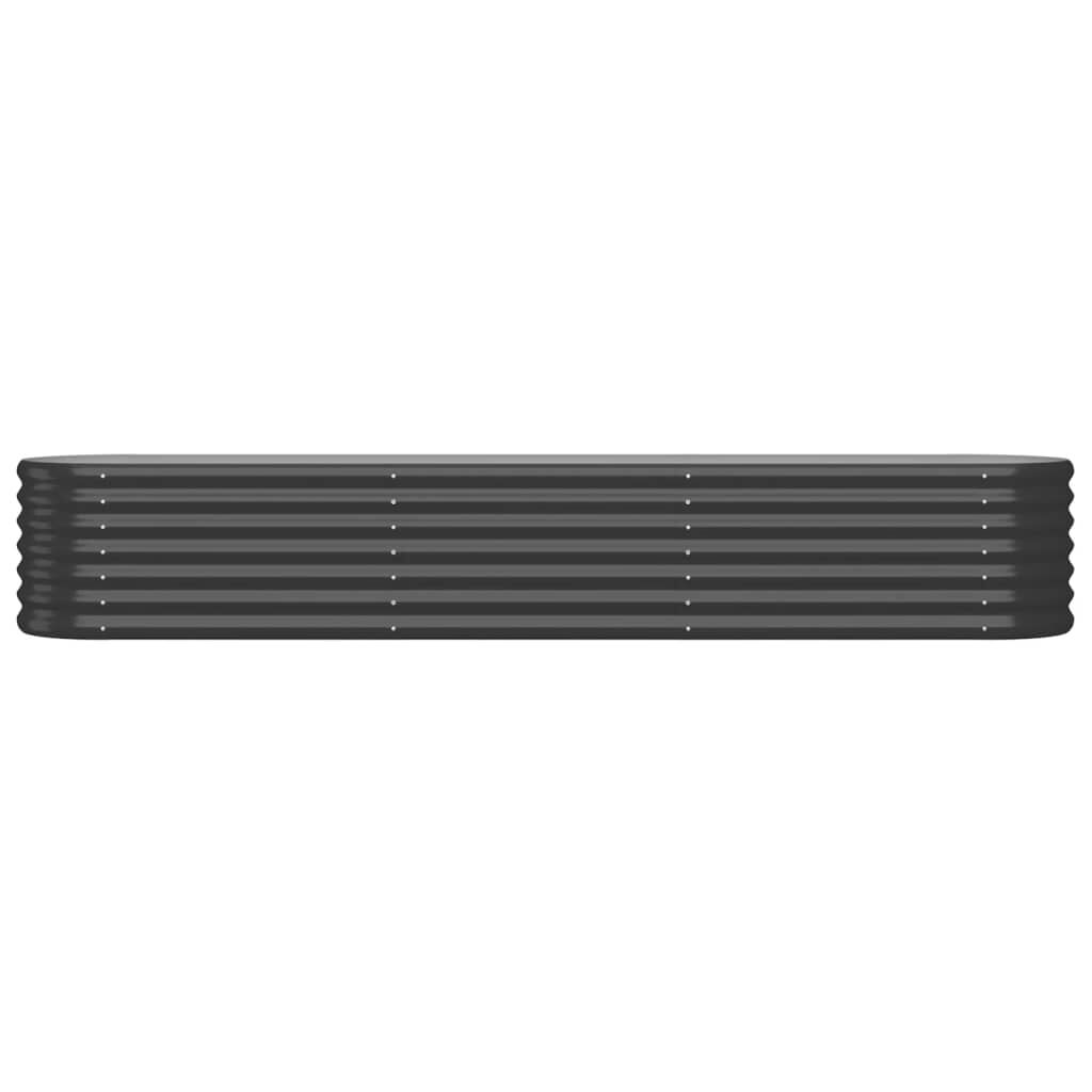 vidaXL Garden Raised Bed Powder-coated Steel 224x40x36 cm Anthracite