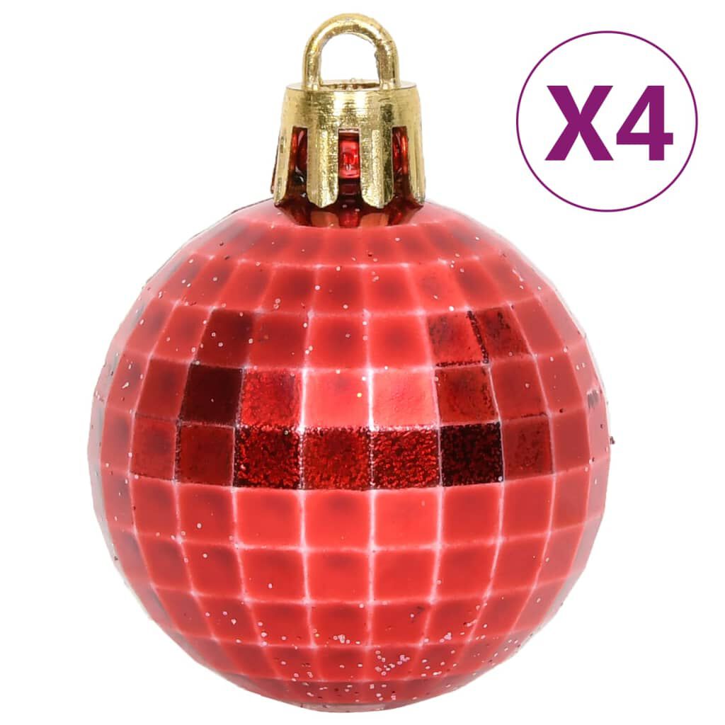 vidaXL 64 Piece Christmas Bauble Set Red and White