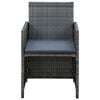 vidaXL 4 Piece Garden Lounge with Cushions Set Poly Rattan Grey