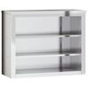 vidaXL Kitchen Wall Cabinet with Shelves Stainless Steel
