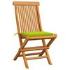 vidaXL Garden Chairs with Bright Green Cushions 2 pcs Solid Teak Wood