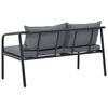vidaXL 2 Seater Garden Bench with Cushions Grey Aluminium