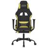 vidaXL Gaming Chair with Footrest Black and Light Green Fabric