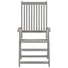 vidaXL Garden Reclining Chairs 2 pcs Grey Solid Acacia Wood