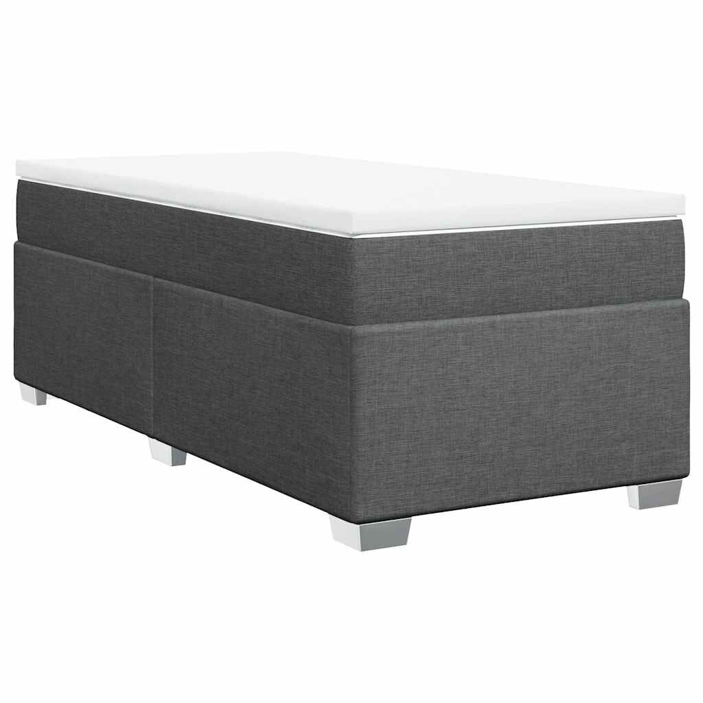 vidaXL Box Spring Bed with Mattress Dark Grey Twin XL Fabric