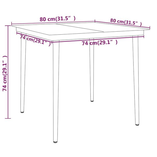 vidaXL 3 Piece Garden Dining Set Black