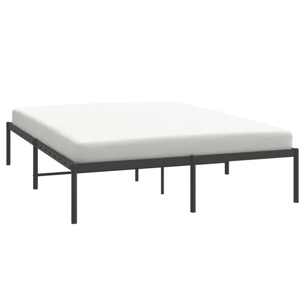 vidaXL Metal Bed Frame without Mattress Black 150x200cm