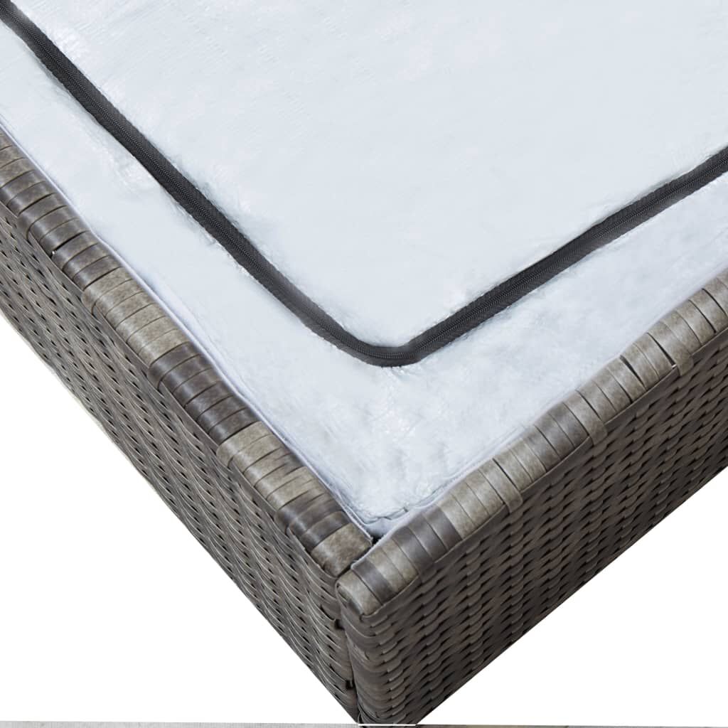 vidaXL 2 Piece Garden Lounge Set with Cushions Poly Rattan Grey