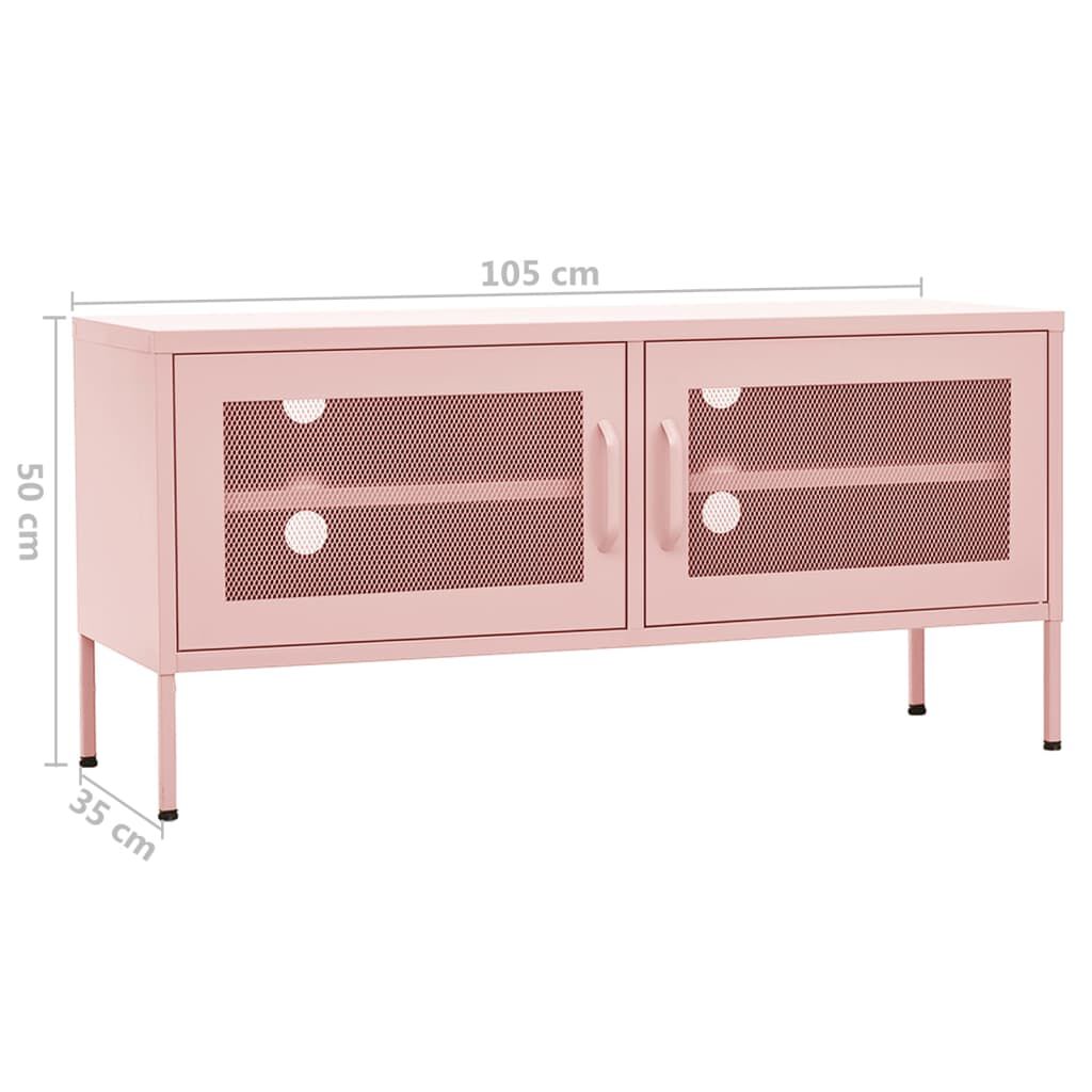 vidaXL TV Cabinet Pink 105x35x50 cm Steel