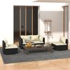 vidaXL 4 Piece Garden Lounge Set with Cushions Poly Rattan Black
