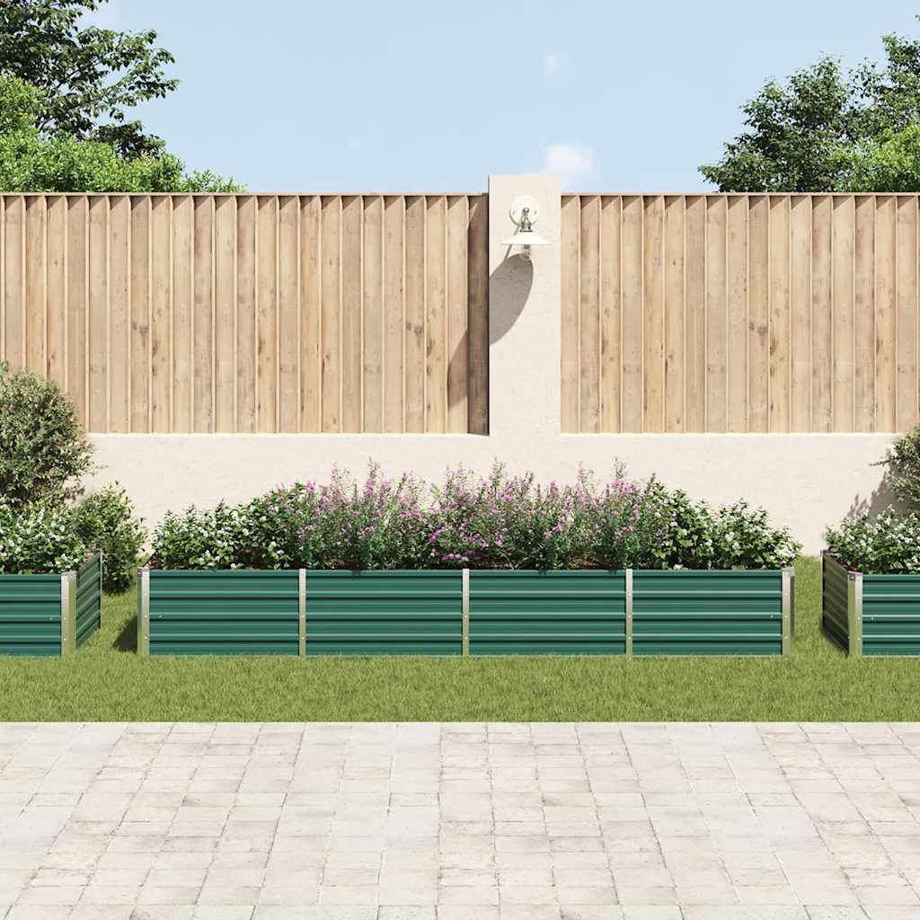 vidaXL Garden Raised Bed Galvanised Steel 320x80x45 cm Green