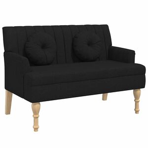 vidaXL Bench with Cushions Black 113x64.5x75.5 cm Fabric