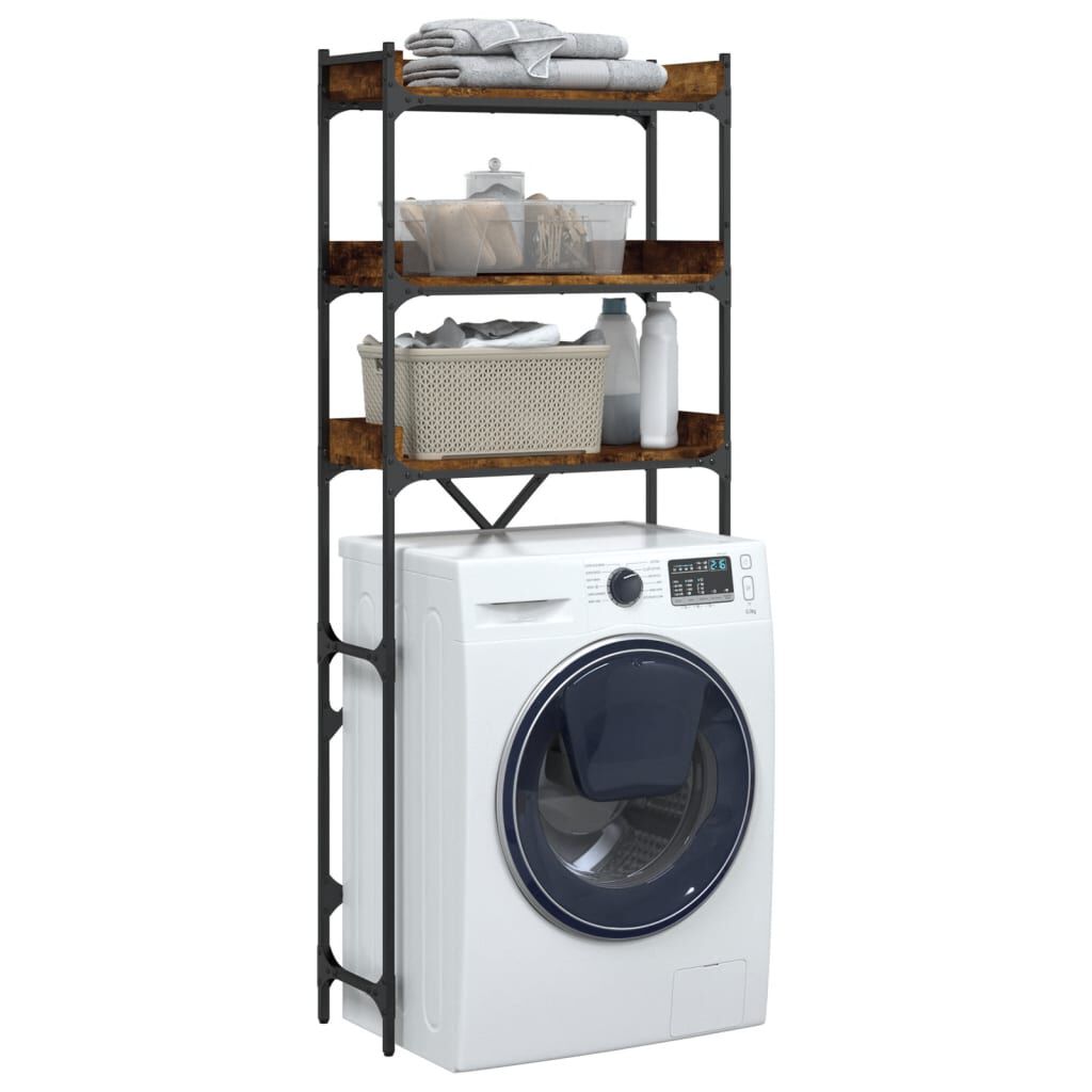 vidaXL Washing Machine Shelf Smoked Oak 67x25x163 cm Engineered Wood