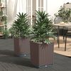 vidaXL Planters 2 pcs Brown 30x30x37 cm Polypropylene
