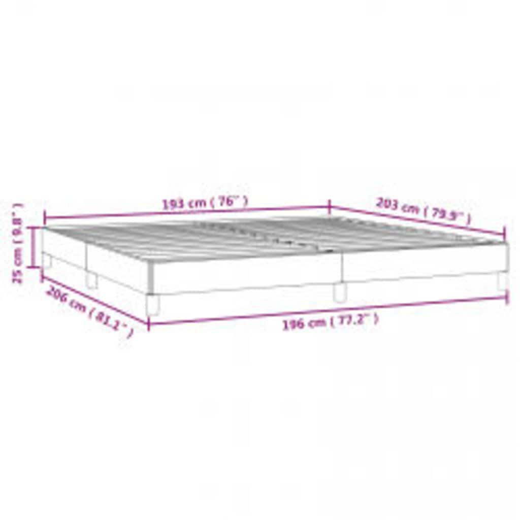 vidaXL Bed Frame without Mattress Light Grey 193x203 cm King Fabric