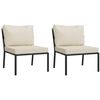 vidaXL 7 Piece Garden Lounge Set with Sand Cushions Steel