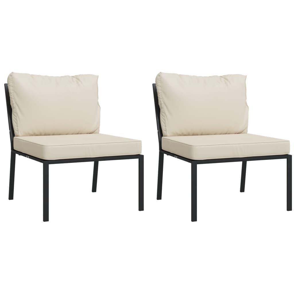 vidaXL 7 Piece Garden Lounge Set with Sand Cushions Steel