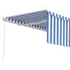 vidaXL Manual Retractable Awning with Blind 4x3m Blue&White