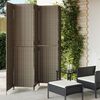 vidaXL Room Divider 5 Panels Grey Poly Rattan