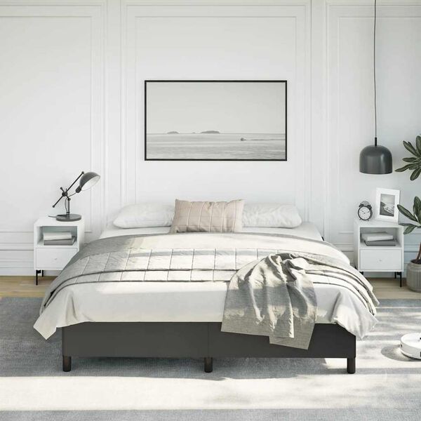 vidaXL Bed Frame without Mattress Black California King Faux Leather