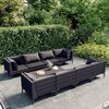 vidaXL 9 Piece Garden Lounge Set with Cushions Poly Rattan Dark Grey