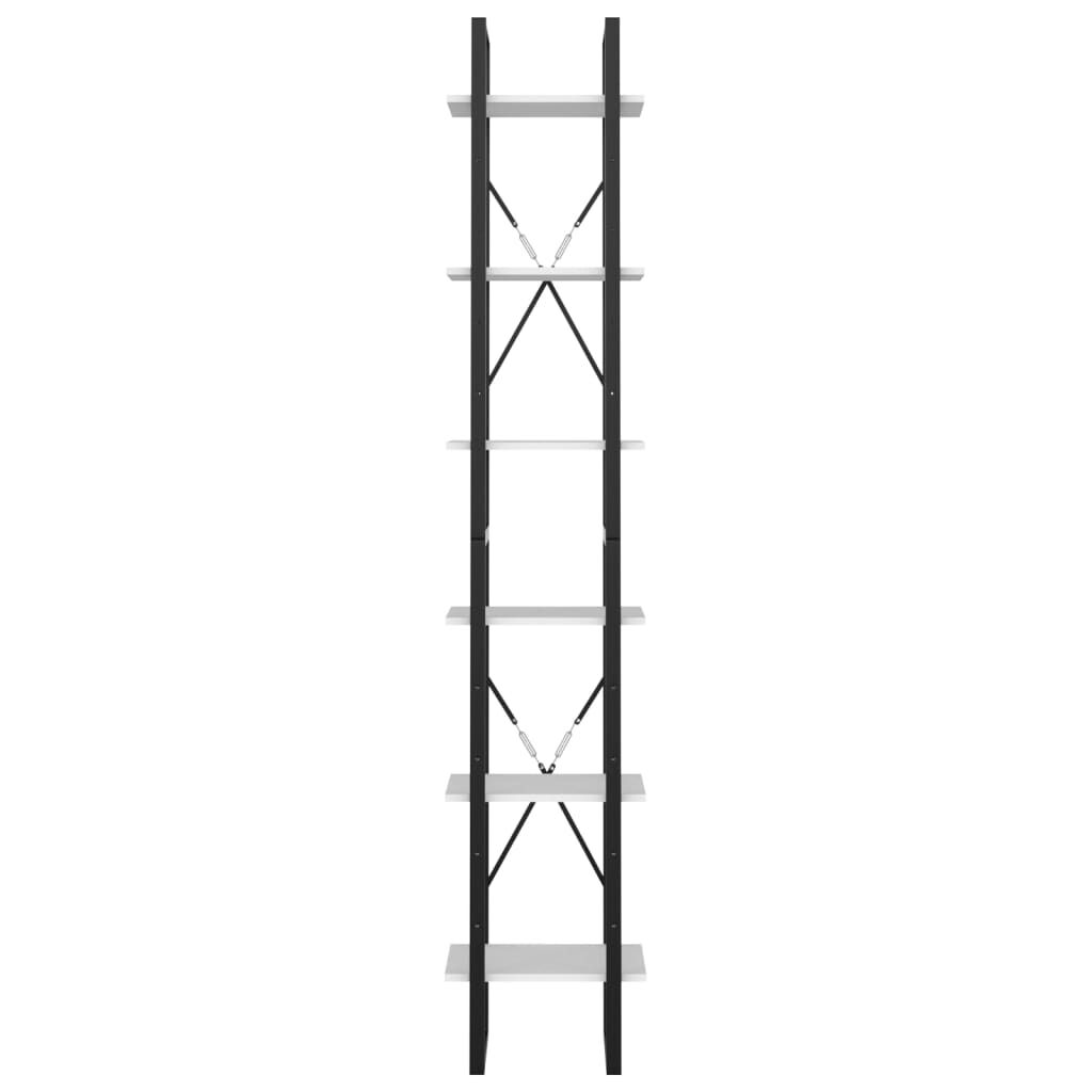 vidaXL 6-Tier Book Cabinet White 40x30x210 cm Engineered Wood