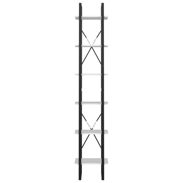 vidaXL 6-Tier Book Cabinet White 40x30x210 cm Engineered Wood